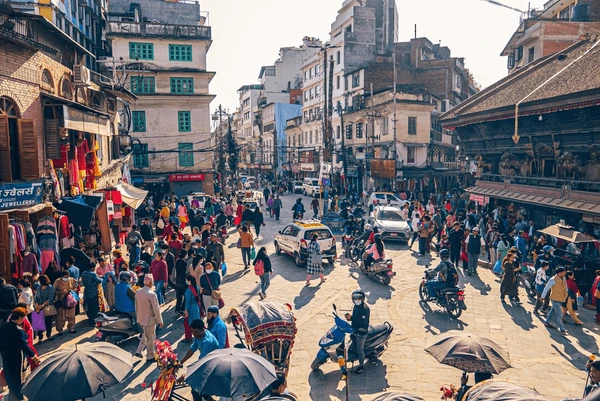 busy streets of kathmandu